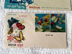 RARE Collectors Bhutan 3D stamps 1967 & 1986 First Day Cover Letter Stamps