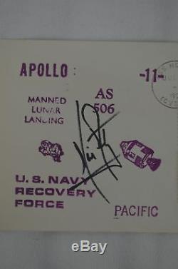 RARE Neil Armstrong Signed 1969 Apollo 11 First Day Cover FDC With JSA COA
