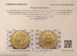 REGNO D'ITALIA UMBERTO I 100 lire oro 1882 SPL/FDC fondi a specchio PERIZIATA