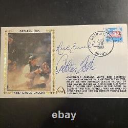 RICK FERRELL & CARLTON FISK Autograph First Day Cover Fisk FDC Baseball MLB COA