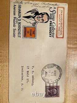 Rare, Inaugural First Day cover, FDR 1933, Postmarks from Roosevelt cities