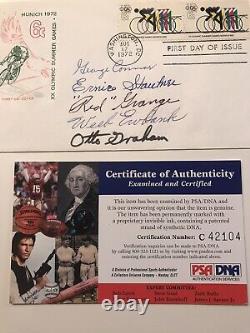 Red Grange, Graham, Connor, Ewbank, Stautner Auto Signed 1972 First Day Cover
