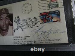 Reggie Jackson AUTOGRAPHED FIRST DAY COVER 1969 PSA Cert Rookie Signature