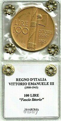 Regno d'Italia Re V Emanuele III Moneta 100 Lire oro 1923 Fascione SPL FDC
