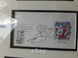 Roy E. Disney Autographed First Day Cover Signed Display 25 X 21 Inches