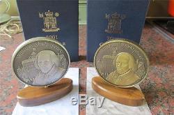 Royal Mint 10 Oz SILVER 2001 CALENDAR Medal WILLIAM SHAKESPEARE FDC + Bronze