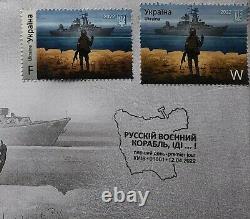 Russian Warship go F Ukraine Envelope FDC First Day Cover Stamp W F Ukrposhta
