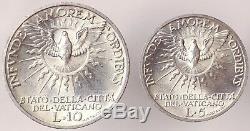 SEDE VACANTE 10 + 5 LIRE 1939 VATICANO argento Fdc/Unc #4741