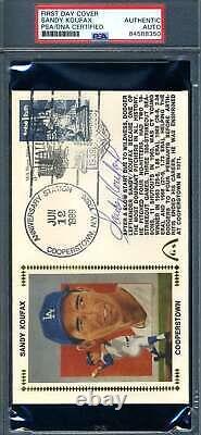Sandy Koufax PSA DNA Slabbed Signed Hall Of Fame FDC Cache Autographed
