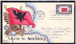 Scott 918 Albania Overrun Nations Dorothy Knapp Hand Painted First Day Cover