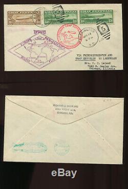 Scott C13 Pair & C14 Graf Zeppelin Used Stamps on Nice FDC Cover APRIL 19, 1930