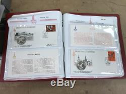 Set 42 1980 Moscow Olympic Games Silver Medal Coins in FDC Stamps USSR PNC