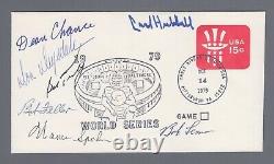 Signed First Day Cover 10/14/79 Cachet 7 Sigs with Drysdale, Hubbell, Spahn B&E