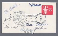Signed First Day Cover 10/17/79 Cachet 7 Sigs with Drysdale, Hubbell, Spahn B&E