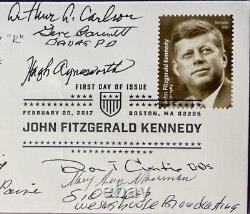 Signed Jfk Assassination First Day Cover Auto Fdc (9 Signatures) Hill, Paine