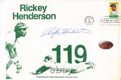 Signed Rickey Henderson Americana Covers PNC Fleer FDC #2016 Robinson Baseball