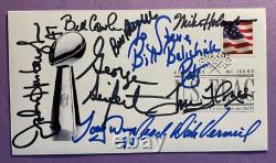 Signed Super Bowl Winning Coaches (9 Sigs) Fdc Autographed First Day Cover
