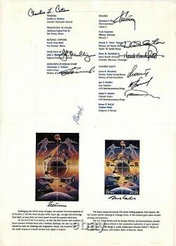 Signed! USA Russia SPACE ACCOMPLISHMENTS First Day of Issue Stamps Postage 1992