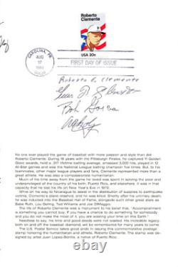 Signed. USPS 1st Day Ceremony Program #2097 Roberto Clemente Baseball 1984