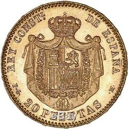 Spain 20 pesetas 1892 Qualité exceptionnelle FDC PCGS MS64 High grade