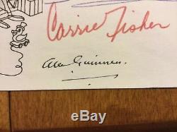 Star Wars Autographed 1st Day Cover Carrie Fisher Alec Guiness Prowse Williams