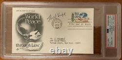 THURGOOD MARSHALL SIGNED FIRST DAY COVER PSA CERTIF World Peace Through Law 1975