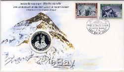 Tenzing Norgay & Ed Hillary autographs, signed first day cover mounted