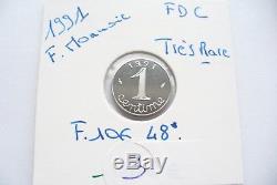 Très Rare Pièce -1 Centime Epi 1991 Frappe Monnaie Fdc