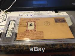 Tris Speaker Autographed Signed Hall of Fame First Day Cover Envelope PSA