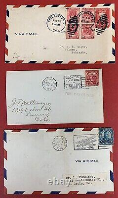U. S, 1925-1938, Lot of 26 First Day Covers, Incl. #588, 605, 617-619, 620-621