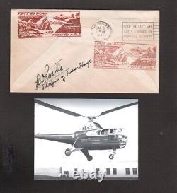 U. S. Postal Cover 5c Helicopter Jan 6, 1947 Staehle Cachet Signed