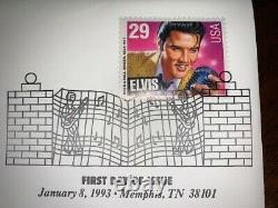 UNOPENED Elvis Presley First Day of Issue Jan. 8, 1993.29 Stamp Fleetwood Set