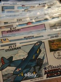 US (1997) COLLINS HAND PAINTED FDC's CLASSIC AMERICAN AIRCRAFT Full. Set 21 Cover