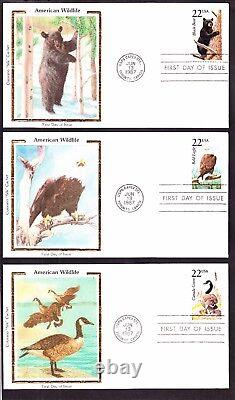 US 2286-2335 American Wildlife First Day Covers Set with Colorano Silk Cachets