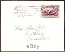 US 231 2c Columbian Exposition on First Day Cover with AFDCS Cert SCV $5000