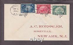 US 614-616 Huguenot-Walloon on Roessler First Day Cover From Albany NY VF (002)