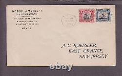 US 620-621 2c/5c Norse-American Roessler First Day Cover from Algona IO VF