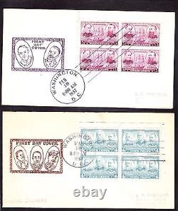 US 790-794 Blocks of 4 on Roessler First Day Covers