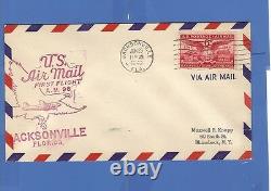 US Airmail First Flight Cover Jacksonville FL Alexandria VA First Day Issue 1949