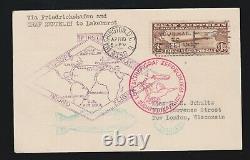 US C14 $1.30 Graf Zeppelin Flown First Day Cover New London Wisconsin VF SC $900