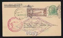 US C14 $1.30 Graf Zeppelin on Flown First Day Cover Post Card VF SCV $900