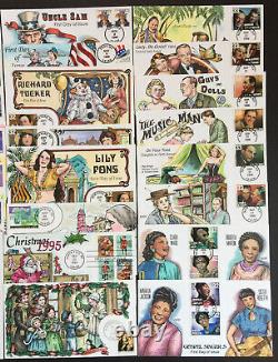 US Collins FDC Lot of 33 Collection 1990s Hand Painted Covers FDC II