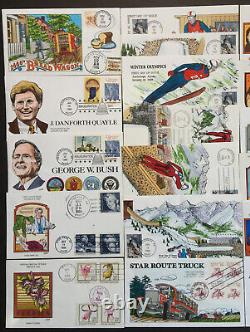 US Collins FDC Lot of 53 Collection 1980s Hand Painted Covers FDC