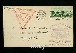 US Postal History Zeppelin Airmail Flight 1933 Century Progress LZ-127 #C18 FDC