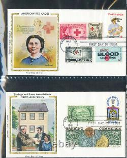US Stamp Lovely 1980s Color Colorano Silk First Day Covers FDC Lot of 128+