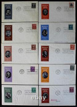US Stamps # 803-34 XF Cachet Unaddressed All Matched Set Of First Day Covers