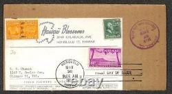 USA 825 C46 & E16 Stamps Hawaii Blossoms Fdc To Chicago Illinois Cover Top 1952