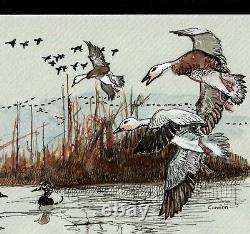 USA #RW54/RW55 FDC Duck, Hand Drawn, HP, & Signed by D. Hutchinson. UNIQUE 1/1