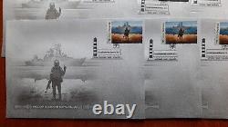 Ukraine 2022 FDC SET OF 25 COVERS with stamp F RUSSIAN WARSHIP, GO