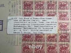 VF 630 FDC 1926 2c White Plains Sheet OCT 18 1926 AIR MAIL First Day Cover